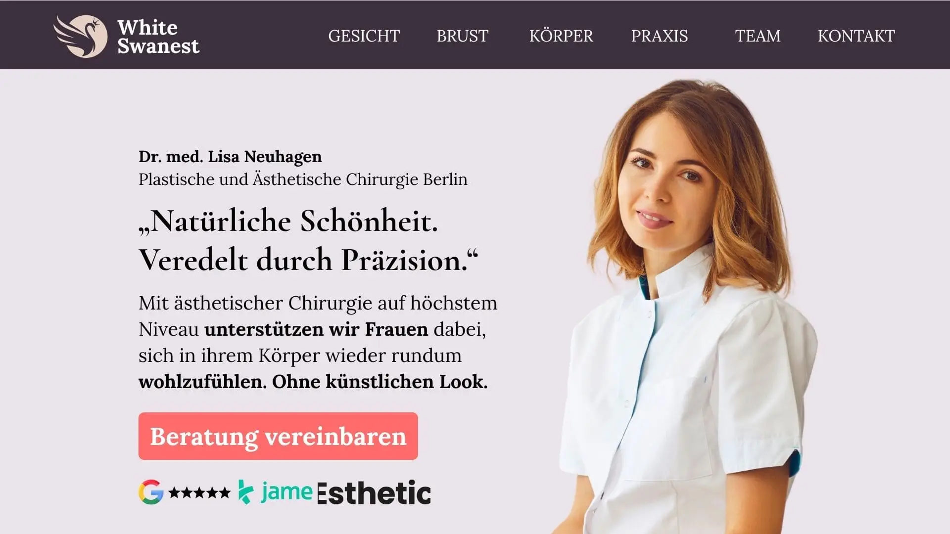 Webseiten Beispiele 2 Plastische und Ästhetische Chirurgie-min